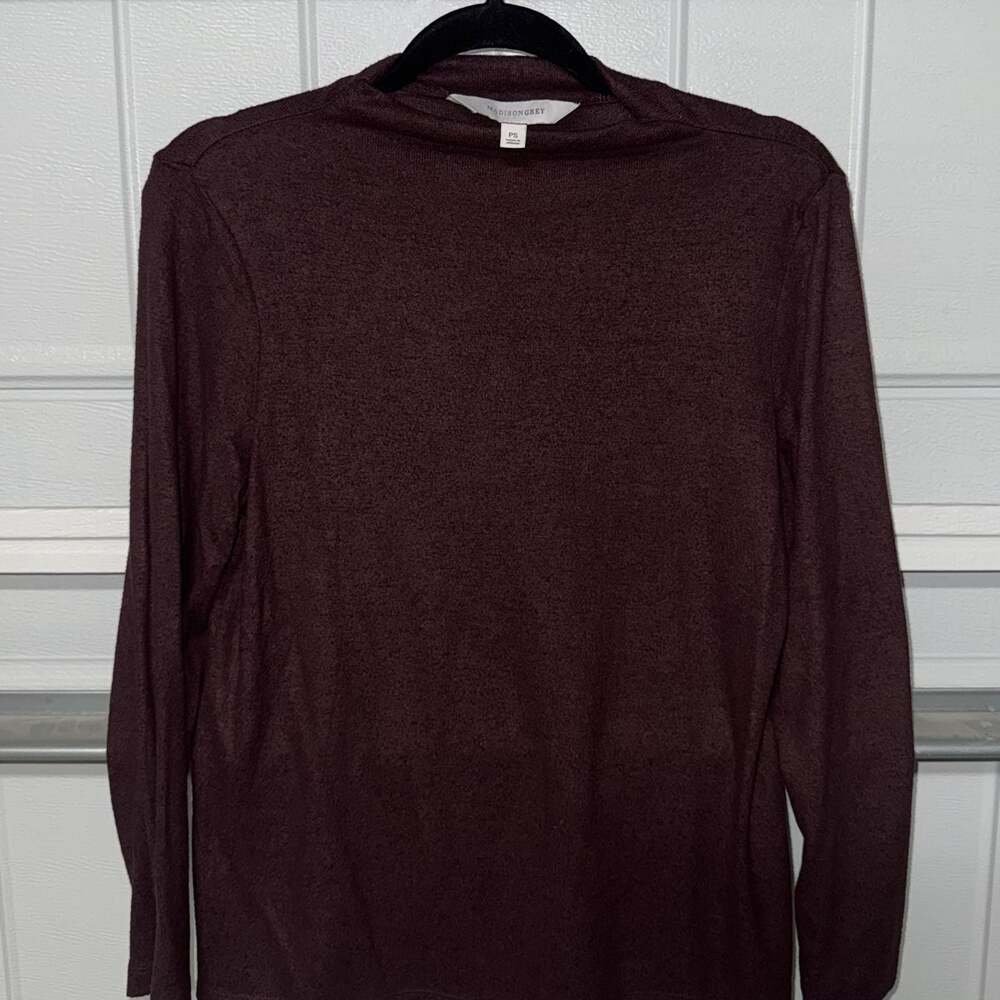 Madison Grey Women's Purple Long Sleeve Mock Neck Sweater (PS)